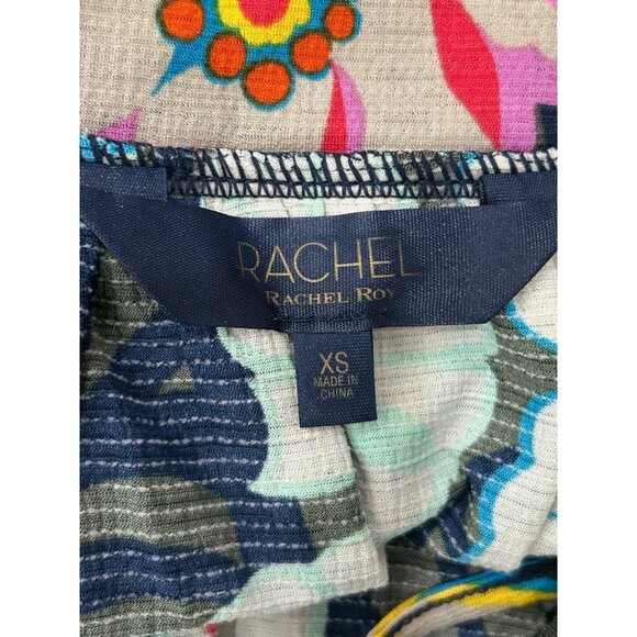 Rachel Roy Floral Print Strappy Sleeveless Blouse Multicolor Top Sz XS - Picture 5 of 9